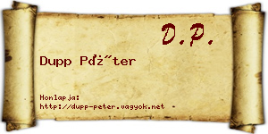 Dupp Péter névjegykártya
