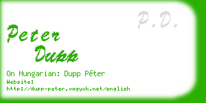peter dupp business card