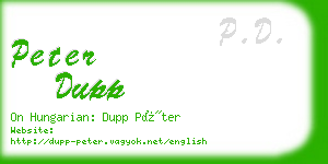 peter dupp business card